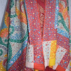 Handwoven, hand painted & Embroidered shawl & wrap